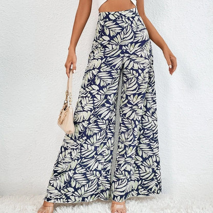 Pantalon large à imprimé floral chic par Amélie Morin