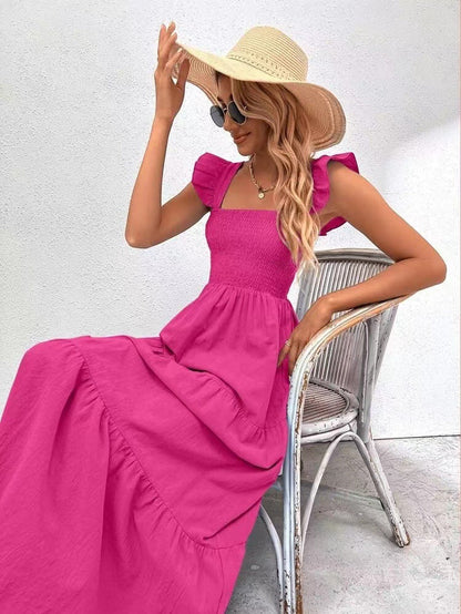 Robe longue chic à volants signée Amélie Morin