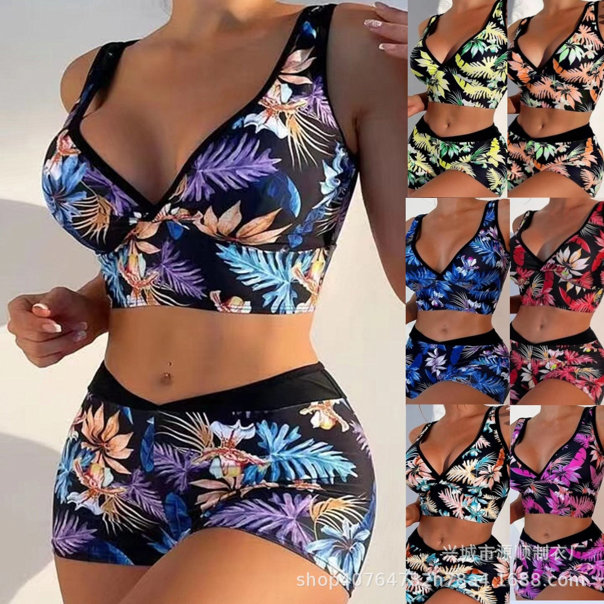 Vibrant Printed Boxer Bikini by Elizabeth Ainsley