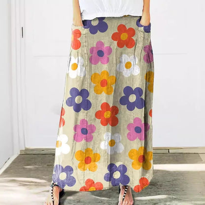 Jupe à poches rétro à fleurs Amelie Morin pour tous les jours