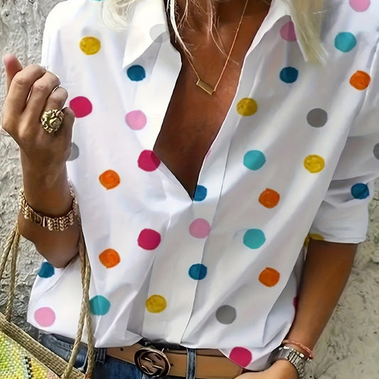Playful Polka Dot Elizabeth Ainsley Everyday Blouse