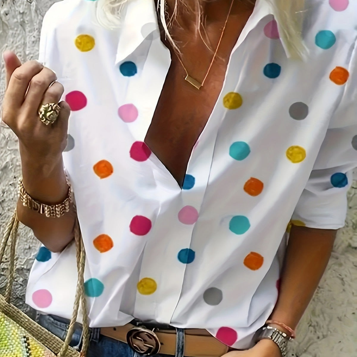 Blouse à pois ludique Amelie Morin pour tous les jours