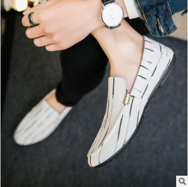 Mocassins rayés en toile Amelie Morin pour hommes