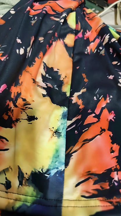 Robe tie-dye à col en V éclatante Amélie Morin