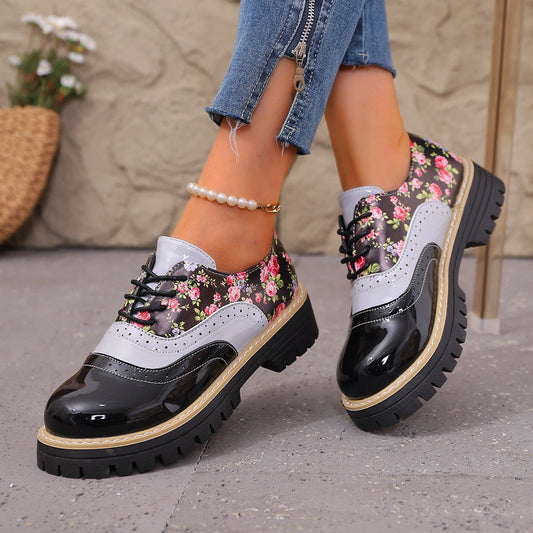 Chaussures décontractées grandes tailles à imprimé floral chic Amelie Morin