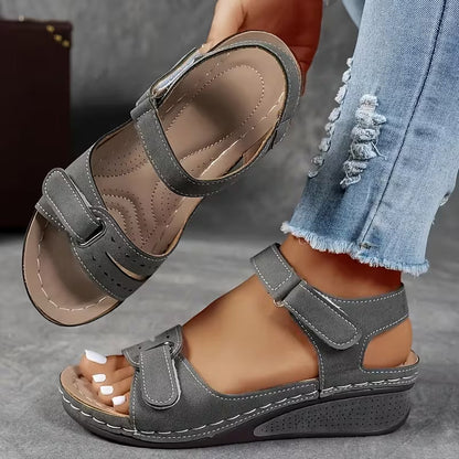 Sandales compensées confortables Amelie Morin à brides Perfect-Fit