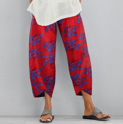 Pantalon large à fleurs rétro Amélie Morin