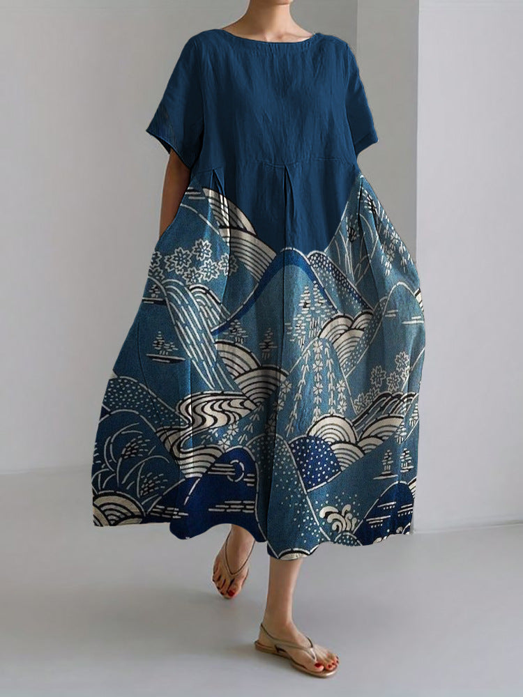 Robe midi d'été Amelie Morin à imprimé floral artistique