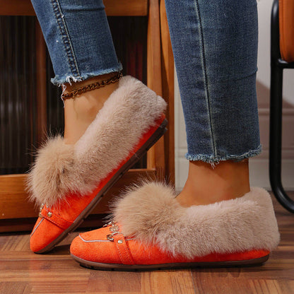Mocassins en velours peluche d'Amélie Morin