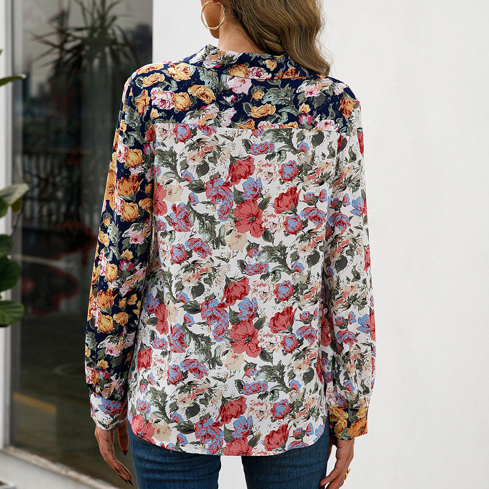 T-shirt fleuri colorblock Amelie Morin pour tous les jours