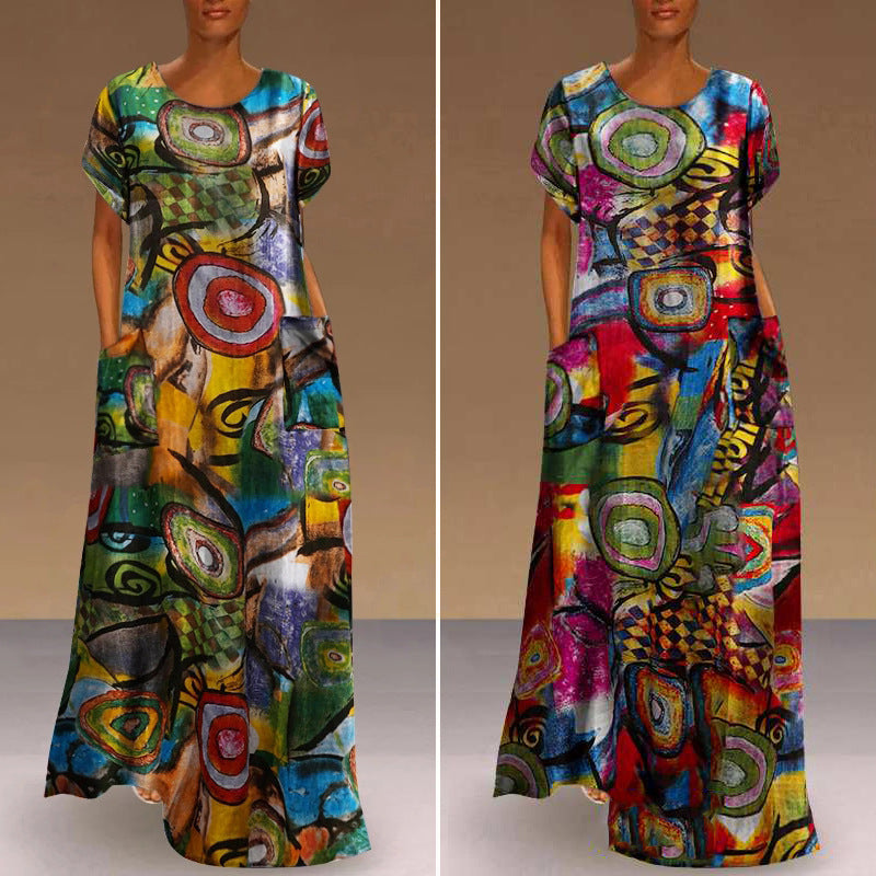 Robe maxi trapèze imprimée Amelie Morin