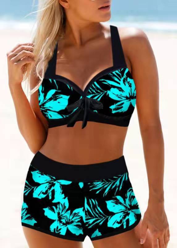 Bikini taille haute fleuri par Amélie Morin