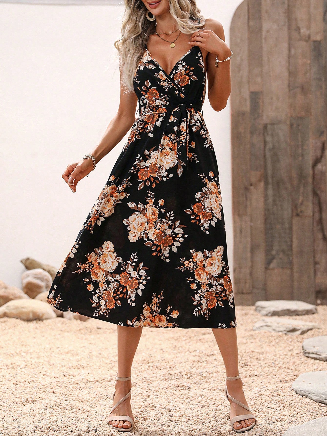 Robe midi d'été imprimée à fleurs Amélie Morin